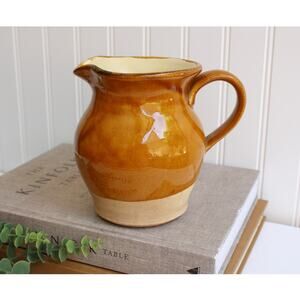Vintage Rowe Pottery Works Avignon Collection Dijon Pitcher Brown Glaze Rustic